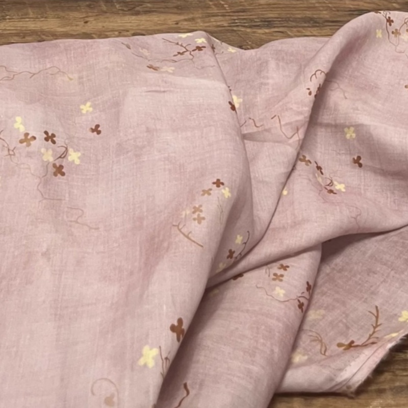 Vintage Sewing Textile - Boho Tarzı, Rami Keten Kumaş, Tozlu