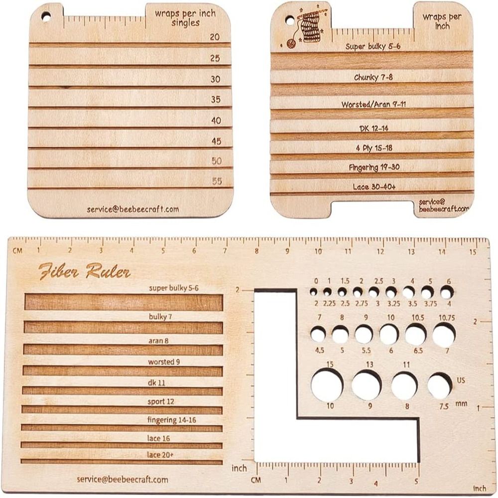 3/4 adet ahşap örgü iğnesi ölç - Sewing Gauge Ruler incelemesi ve fiyatı
